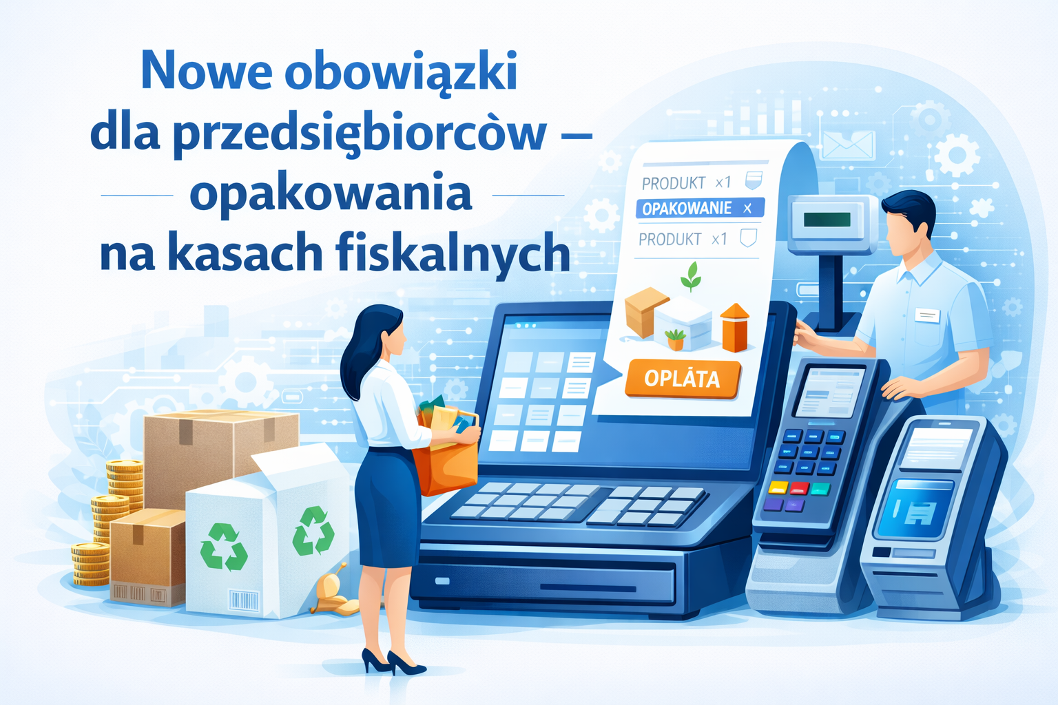 Opakowania na kasach fiskalnych.